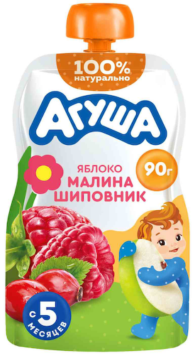 Пюре Агуша яблоко-малина-шиповник с 6 месяцев #1