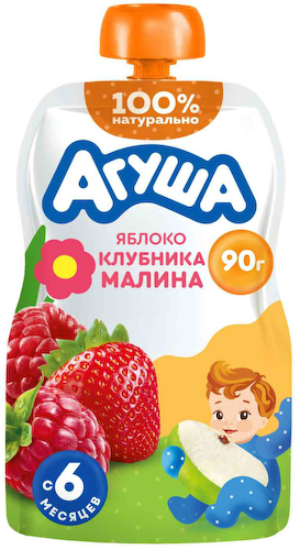 Пюре Агуша яблоко-клубника-малина с 6 месяцев #1