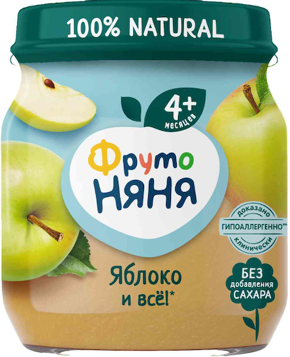 Пюре ФрутоНяня Яблоко, с 4 месяцев #1