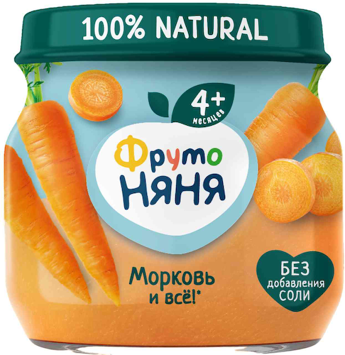 Пюре ФрутоНяня Морковь, с 4 месяцев #1