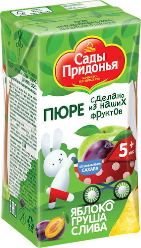 Пюре Сады Придонья Яблоко, груша, слива, с 5 месяцев #1