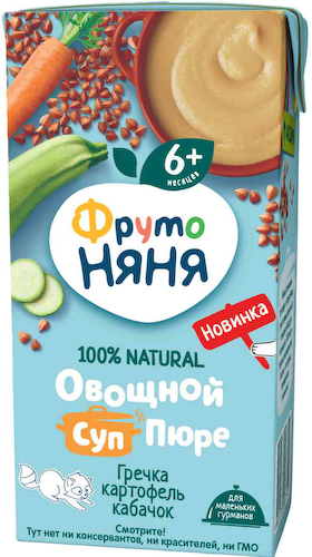 Суп-пюре овощной ФрутоНяня Гречка, картофель, кабачок, с 6 месяцев #1