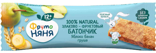 Батончик злаково-фруктовый ФрутоНяня Яблоко-банан-груша с 12 месяцев #1