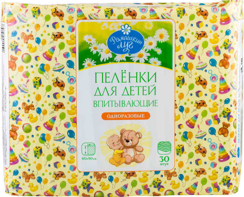 Пелёнки для детей впитывающие Ромашкин луг одноразовые 60×90 см #1