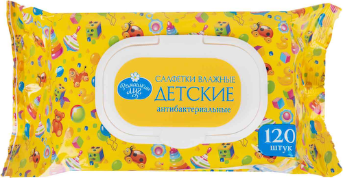 Влажные салфетки детские Ромашкин луг антибактериальные #1