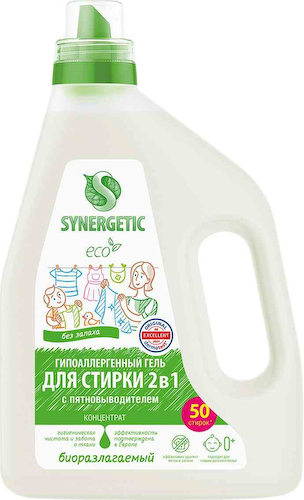 Гель для стирки 2в1 Synergetic с пятновыводителем #1