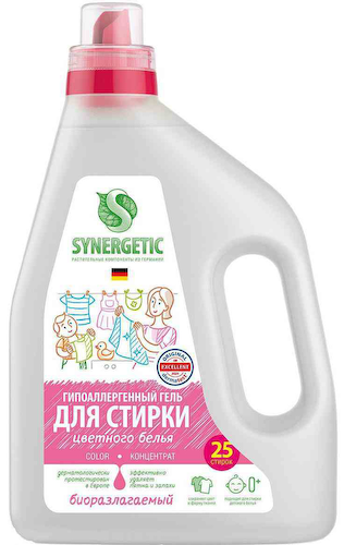 Гель для стирки цветного белья концентрат гипоаллергенный Synergetic #1