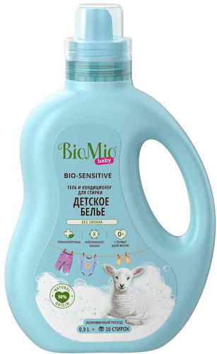 Гель и кондиционер для стирки детского белья BioMio Baby Bio-Sensitive без запаха #1