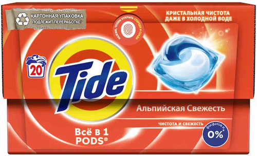 Капсулы для стирки белого белья Tide Все в 1 Pods Альпийская свежесть #1