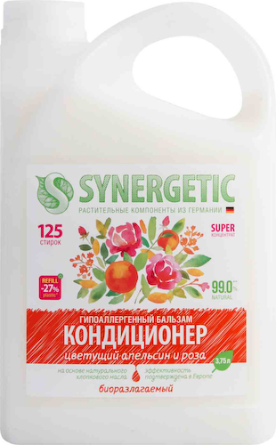 Кондиционер для белья Synergetic Цветущий апельсин и роза #1