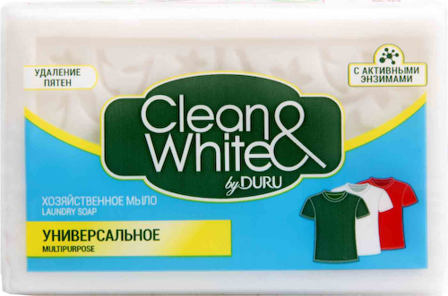 Мыло хозяйственное универсальное Clean&White с активными энзимами #1