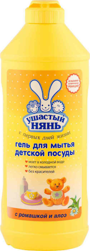 Гель для мытья детской посуды Ушастый нянь с ромашкой и алоэ #1