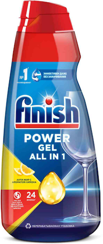 Гель для мытья посуды в посудомоечной машине Finish All in 1 max Анти-жир с ароматом Лимона #1