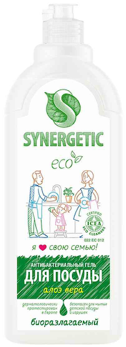 Гель для посуды биоразлагаемый антибактериальный Synergetic с ароматом Алоэ #1