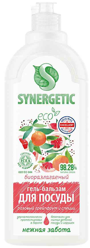 Гель-бальзам для мытья посуды Synergetic Eco Розовый грейпфрут и специи #1
