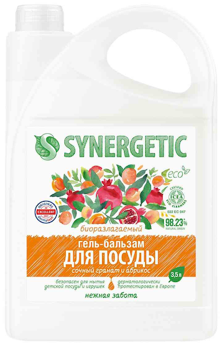 Гель-бальзам для мытья посуды Synergetic Сочный гранат и абрикос #1