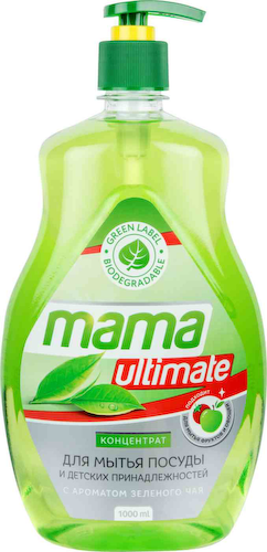 Гель-концентрат для мытья посуды и детских принадлежностей Mama Ultimate с ароматом Зелёного чая #1