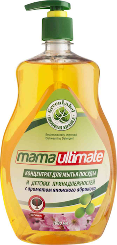Гель-концентрат для мытья посуды и детских принадлежностей Mama Ultimate с ароматом Японского абрикоса #1