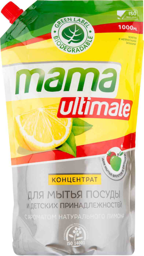 Концентрат для мытья посуды и детских принадлежностей Mama Ultimate с ароматом натурального Лимона #1