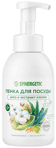 Пенка для мытья посуды Synergetic Алоэ и экстракт хлопка #1