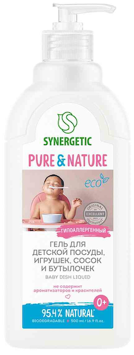 Средство для мытья детской посуды биоразлагаемый антибактериальный Synergetic Baby 0+ #1