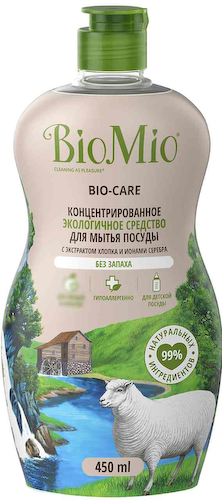 Средство-концентрат для мытья посуды экологичное BioMio без запаха с экстрактом хлопка #1