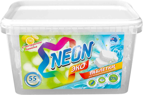 Таблетки для посудомоечных машин Neon Эко с экстрактом лимона #1