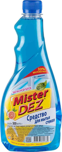 Средство для мытья стёкол запасной блок Mister Dez Eco Грейпфрут #1