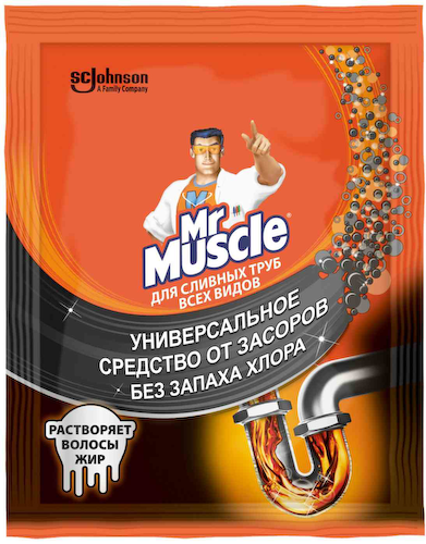 Средство от засоров для сливных труб всех видов Mr. Muscle без запаха хлора #1