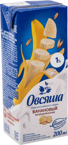 Напиток овсяный Овсяша банан 1% #1