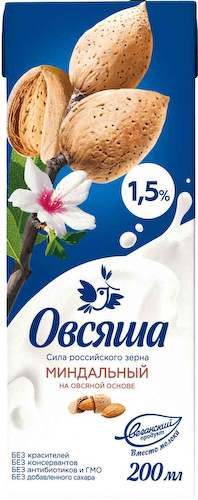 Напиток овсяный Овсяша миндальный 1,5% #1