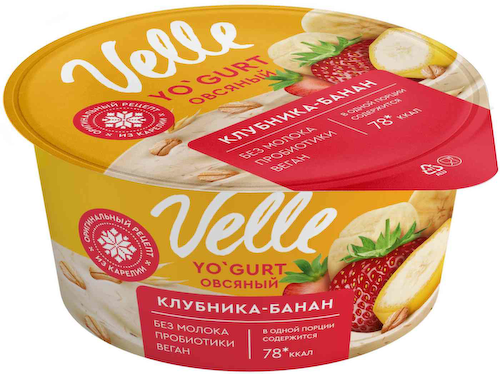Продукт овсяный ферментированный Velle Клубника-банан #1