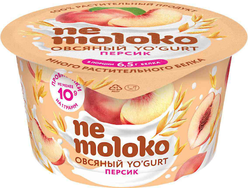 Продукт овсяный Nemoloko Yo'Gurt Персик #1