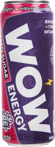 Напиток тонизирующий WOW Energy Buble gum без сахара #1