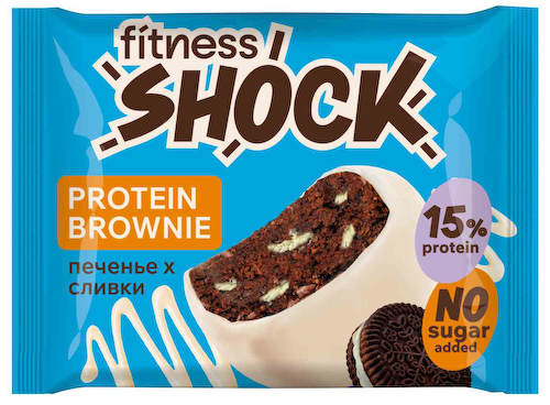 Брауни протеиновый FitnesShock печенье-белый шоколад #1