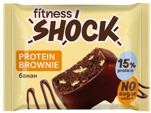 Брауни протеиновый FitnesShock банан-шоколад #1