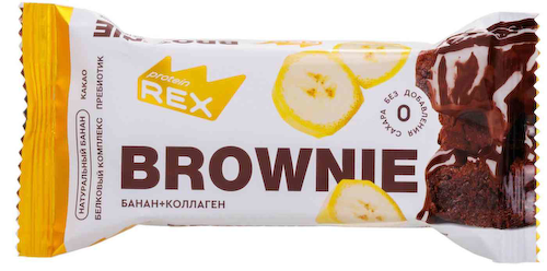 Брауни протеиновый ProteinRex банан + коллаген #1