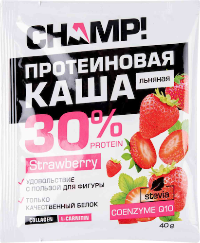 Каша льняная протеиновая Champ! клубника #1
