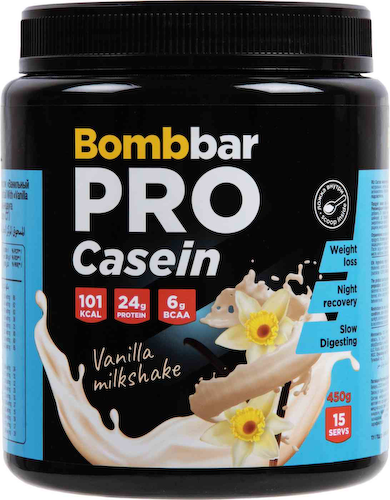 Коктейль протеиновый BombBar Pro Casein ванильный милкшейк #1