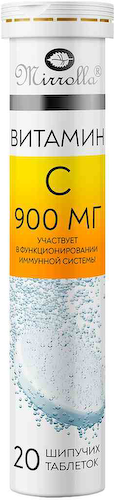 Биологически активная добавка Mirrolla Витамин С 900 мг со вкусом апельсина #1