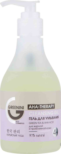 Гель для умывания Greenini Aha-Therapy Green Tea & Aha Acid #1