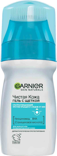 Гель против прыщей для жирной и комбинированной кожи Garnier Чистая кожа с щеткой #1