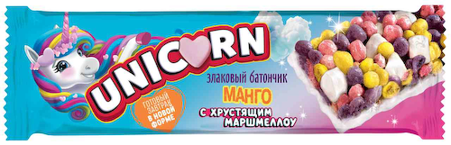 Злаковый батончик Unicorn со вкусом Манго с хрустящим маршмеллоу #1