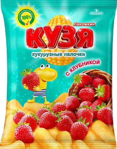 Кукурузные палочки Кузя Лакомкин со вкусом Клубники #1