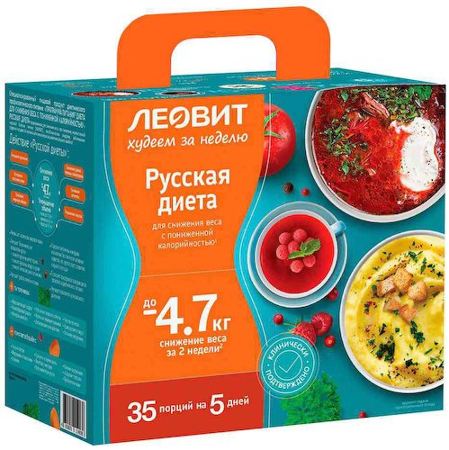 Программа питания для снижения веса Леовит Худеем за неделю Русская диета с пониженной калорийностью #1
