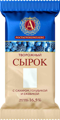 Сырок творожный А.Ростагрокомплекс с сахаром, голубикой и ежевикой 16,5% #1