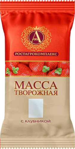 Сырок творожный А.Ростагрокомплекс с сахаром и клубникой 16,5% #1