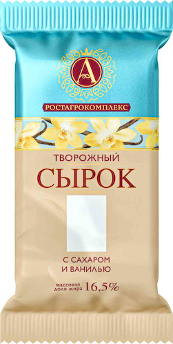 Сырок творожный А.Ростагрокомплекс с сахаром и ванилью 16,5% #1