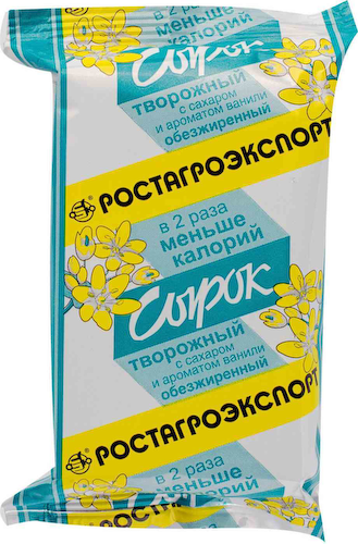 Сырок творожный обезжиренный Ростагроэкспорт c сахаром и ароматом ванили 0% #1