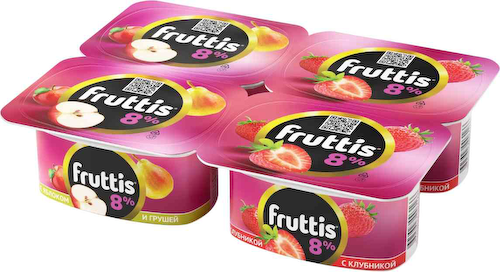 Продукт йогуртный Fruttis Суперэкстра в ассортименте: Клубника, Яблоко-груша 8% #1